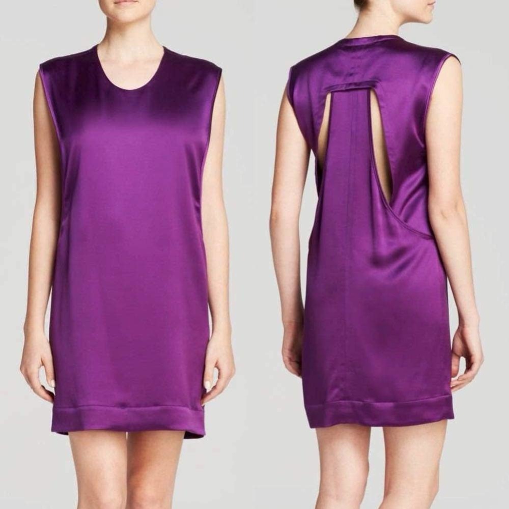 Helmut Lang Mere Silk Layered Back Shift Dress